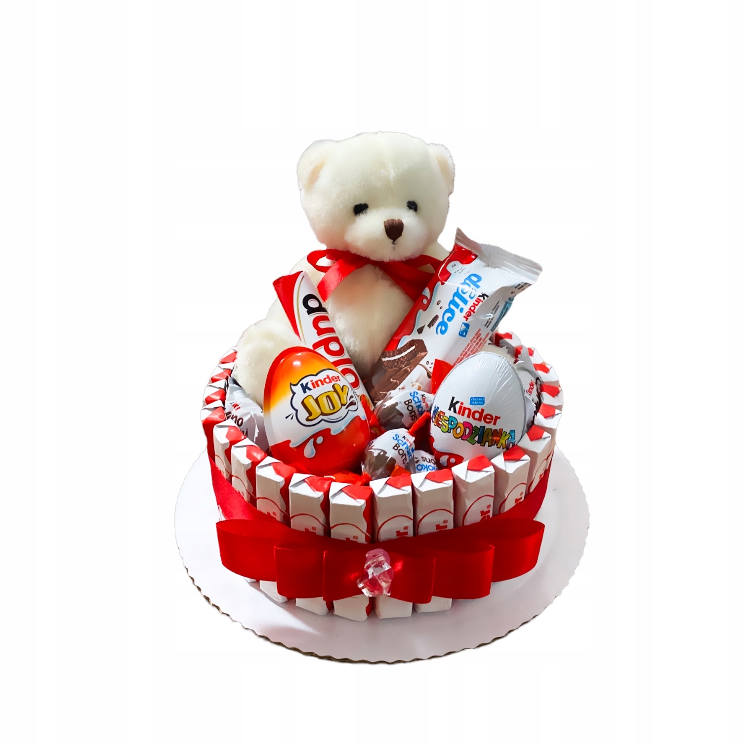 Zestaw prezentowy Tort ze słodyczy Kinder dla Dziecka Urodziny