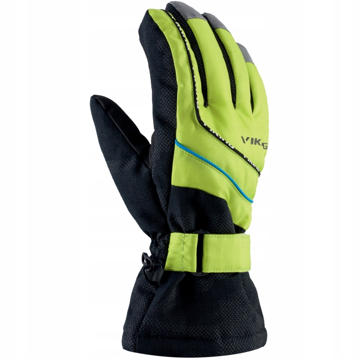 Dziecięce rękawice narciarskie Viking Mate 73 limonka r.3