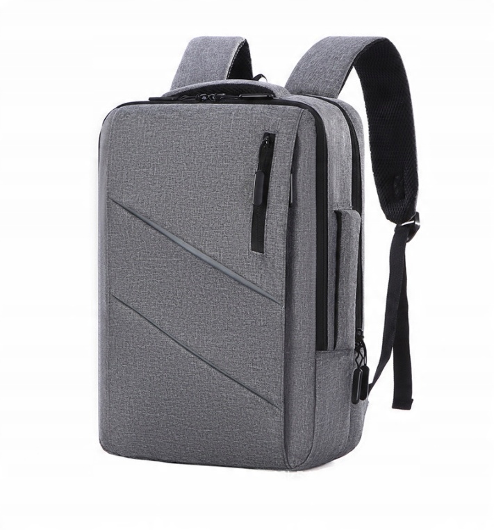 

Plecak Męski Damski Szary Na Laptopa Szkolny Usb 3