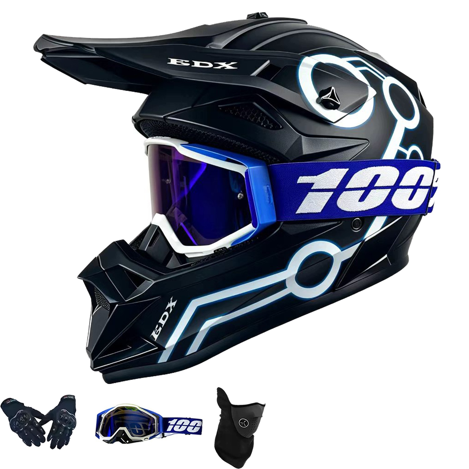 Helma Na Elektrickou Koloběžku Cross Enduro Quad Bmx Helma Brýle Rukavice L