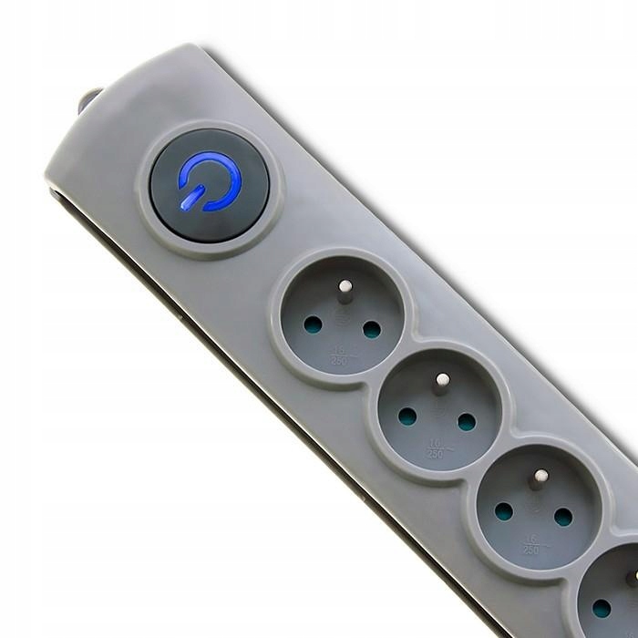 Listwa antyprzepięciowa Quick Switch 8 gniazd 3m szara