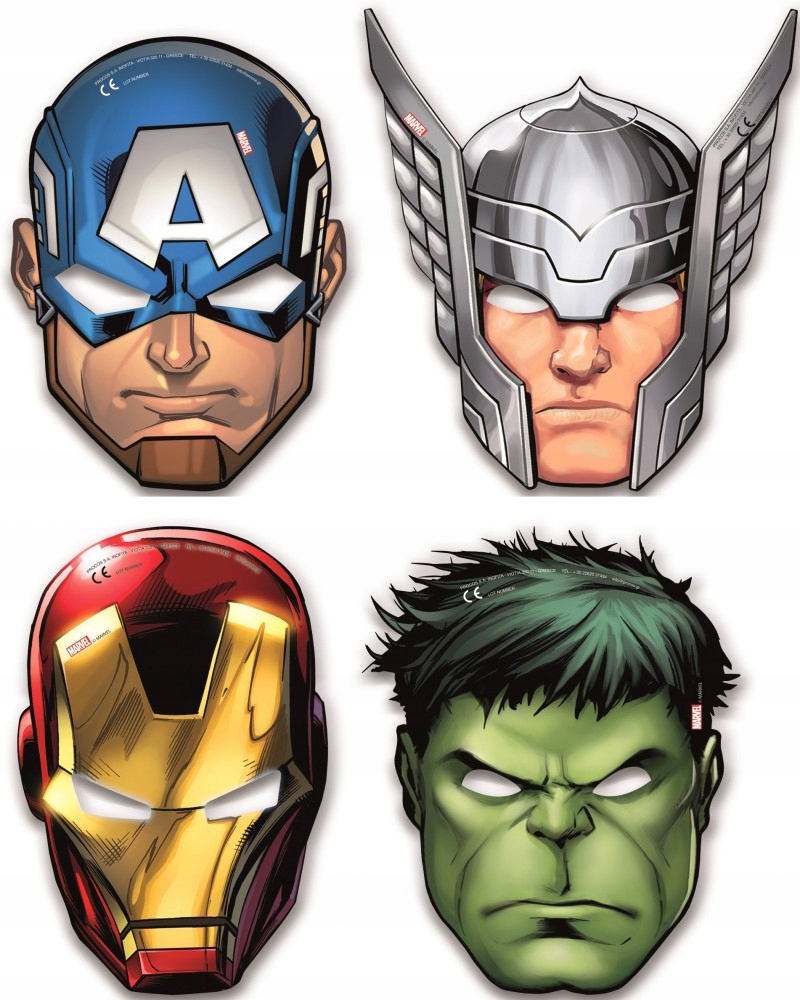 Maska Avengers Infinity Stones, zestaw 6 sztuk