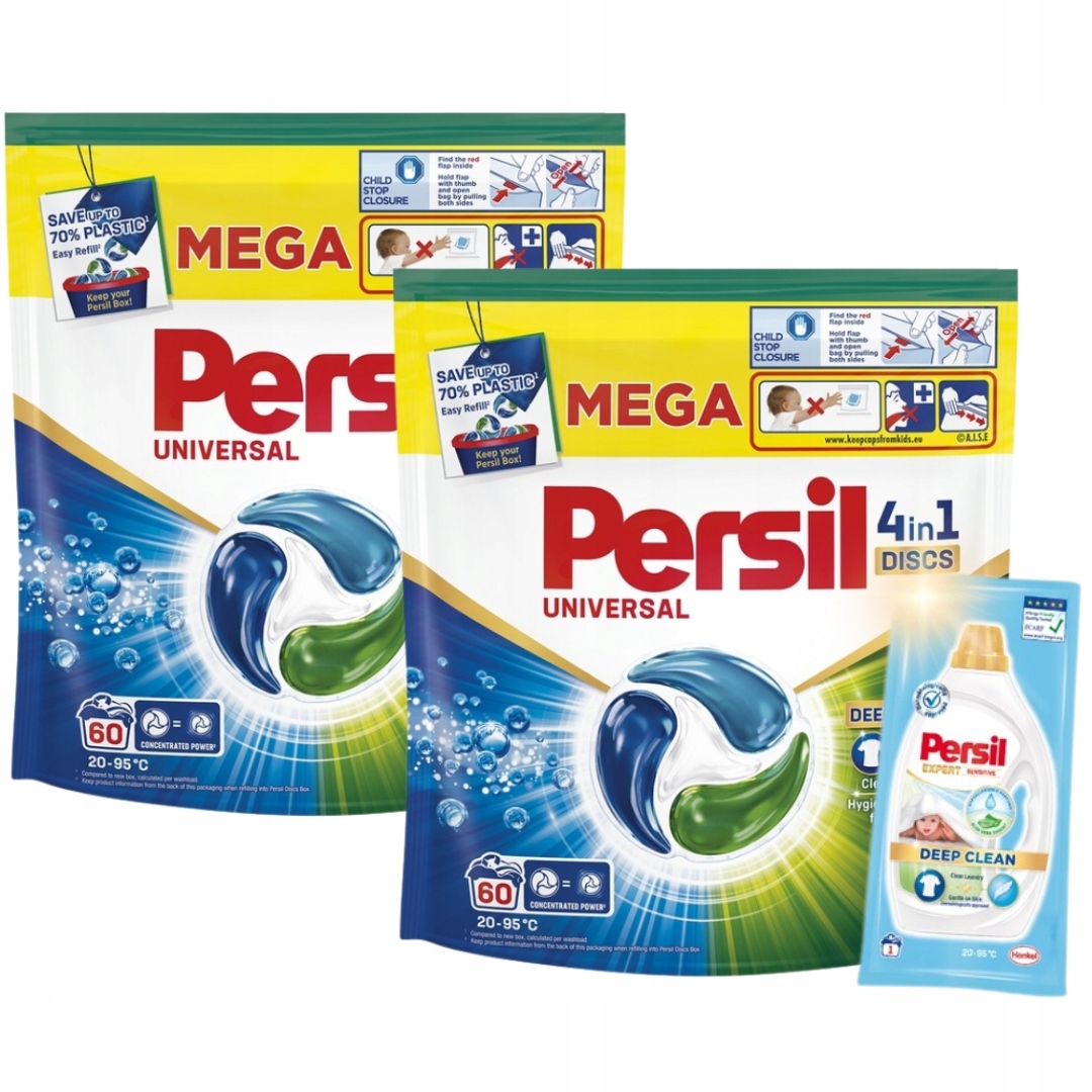 Levně Persil Discs Regular Kapsle na praní 4v1 Zetaw 2x60ks Dárek