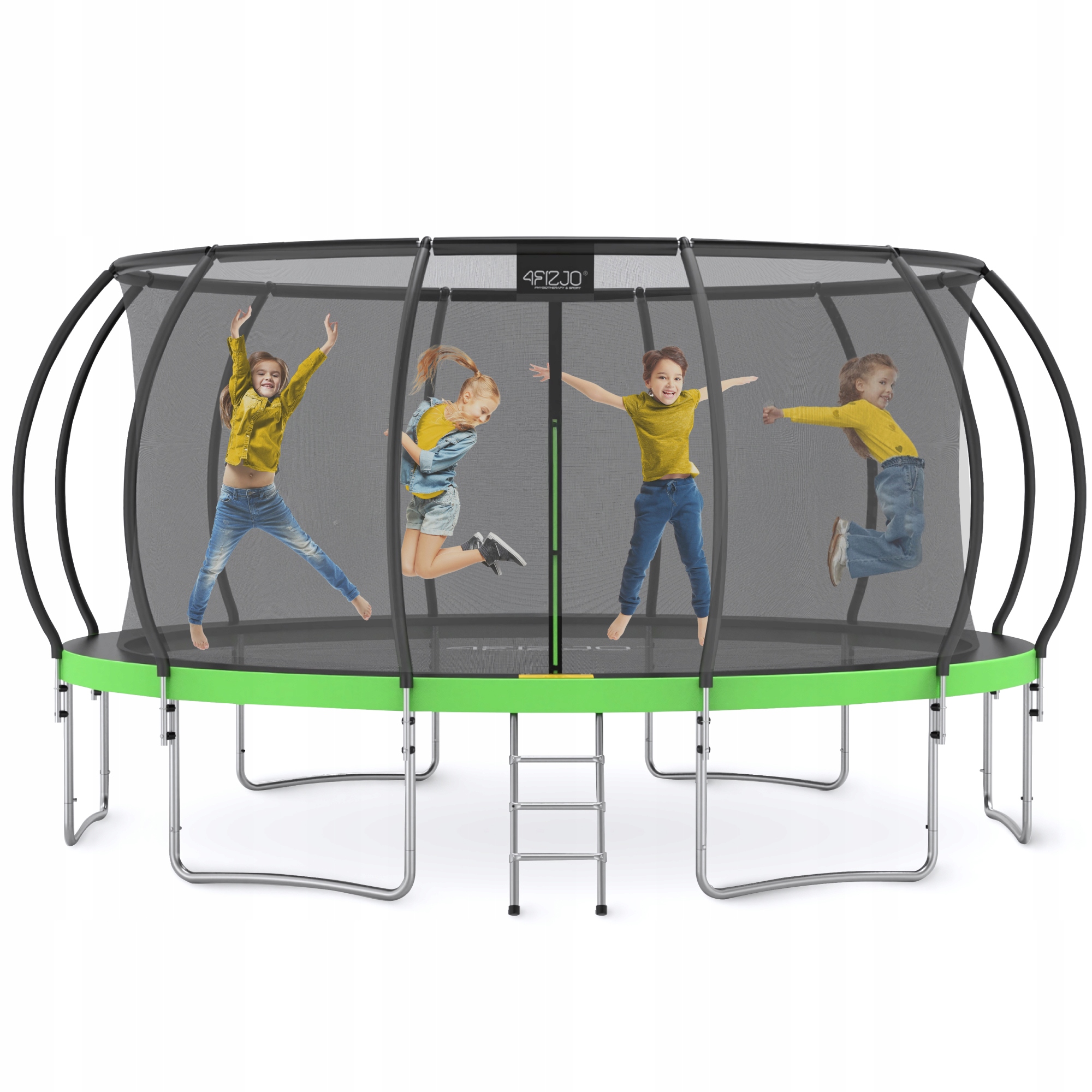 Trampolina Ogrodowa Domowa Dla Dzieci Do Ogrodu Z Siatką Drabinka 16 Ft