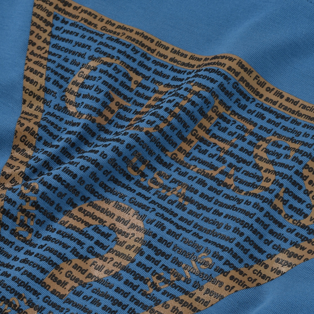 T-Shirt Męski GUESS Logo W1YQ33 K9Z21 Niebieski Marka Guess