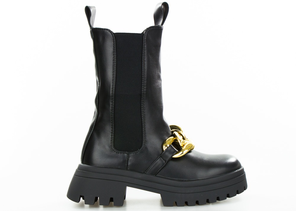 Černé Workery Vysoké Zlaté Ozdoby 36