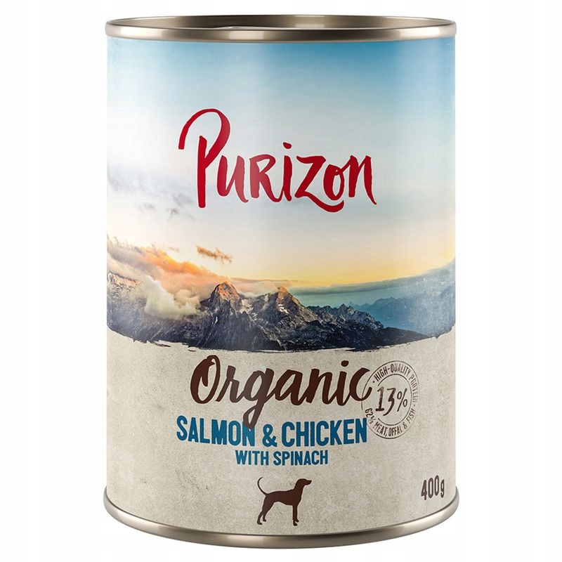 Purizon Organický losos a kuře se špenátem 400 g vlhké krmivo pro psy