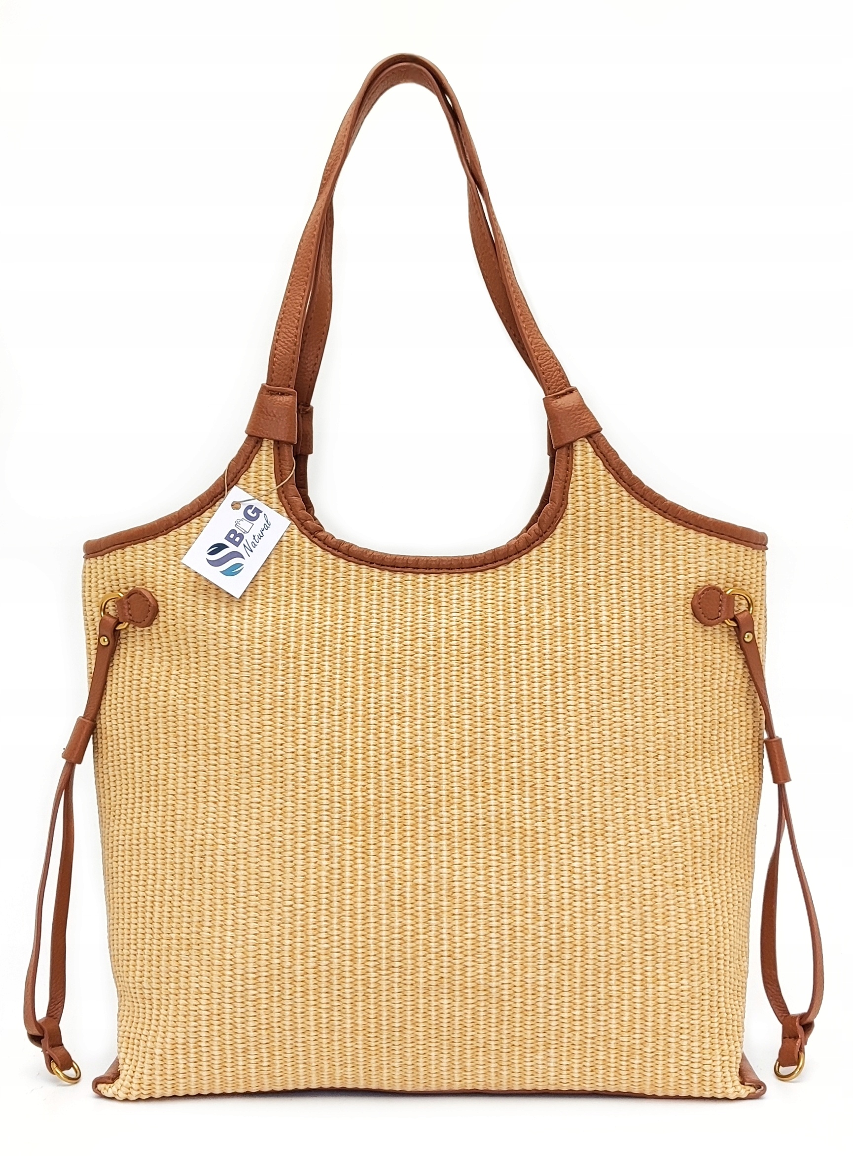 Slaměná kabelka Veganská Pletená nákupní taška na rameno A4 Boho