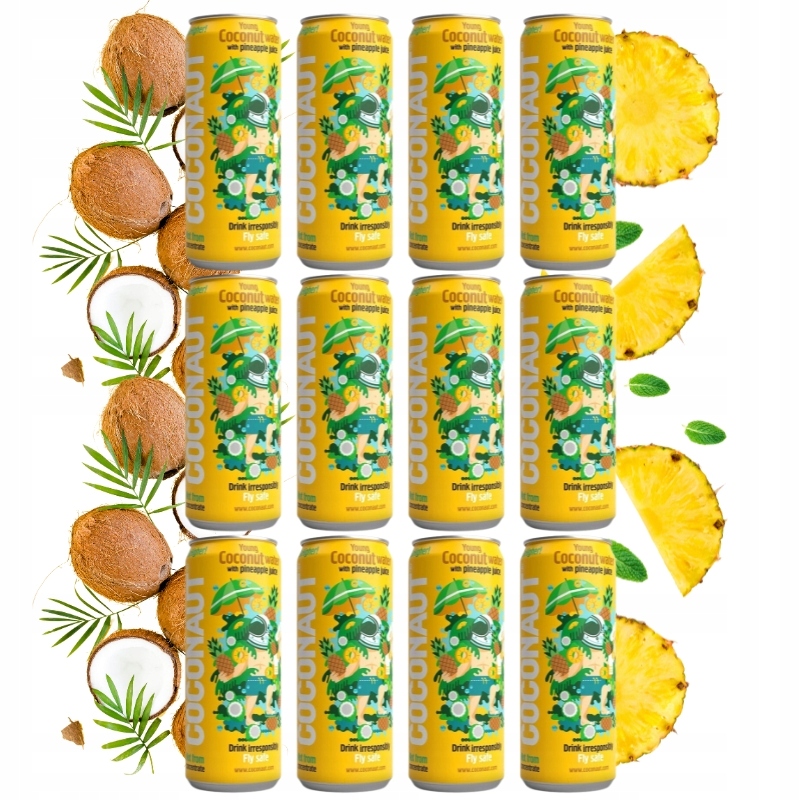 Levně Coconaut Kokosová voda s ananasovým džusem Nfc 12 x 320 ml