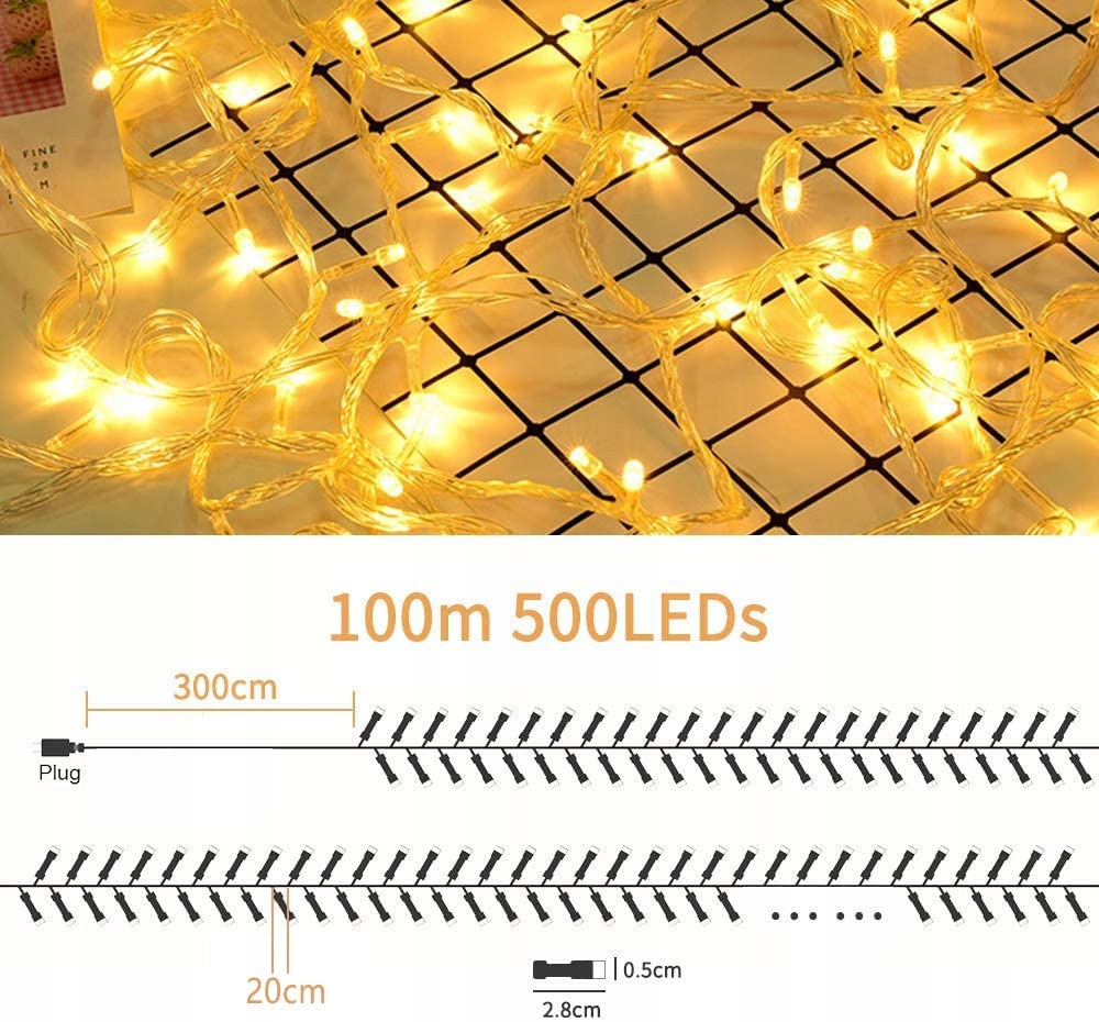 AVOALRE Lampki Świąteczne Łańcuch 500 LED 100M — miniatura 5