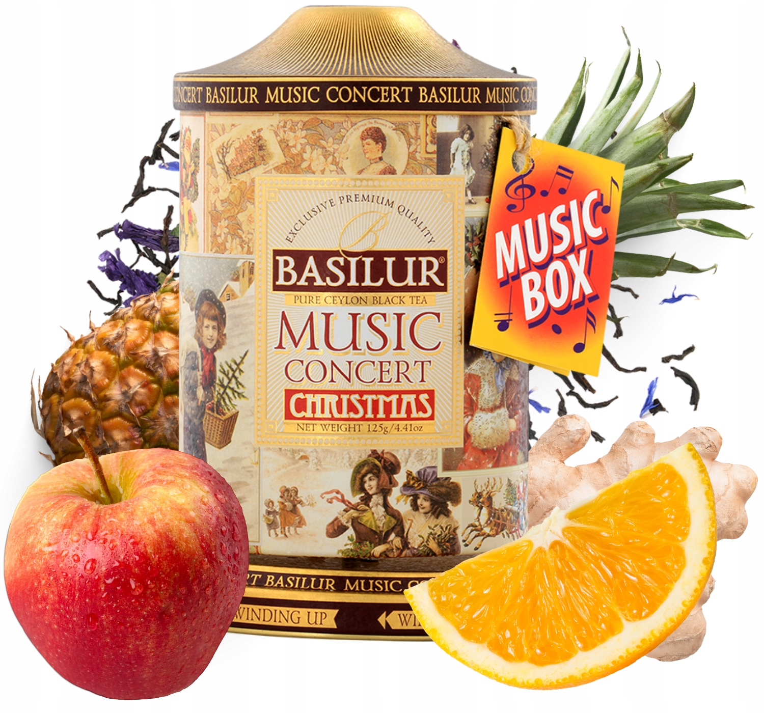 Basilur Music Concert Christmas herbata czarna Imbir Pomarańcza pozytywka