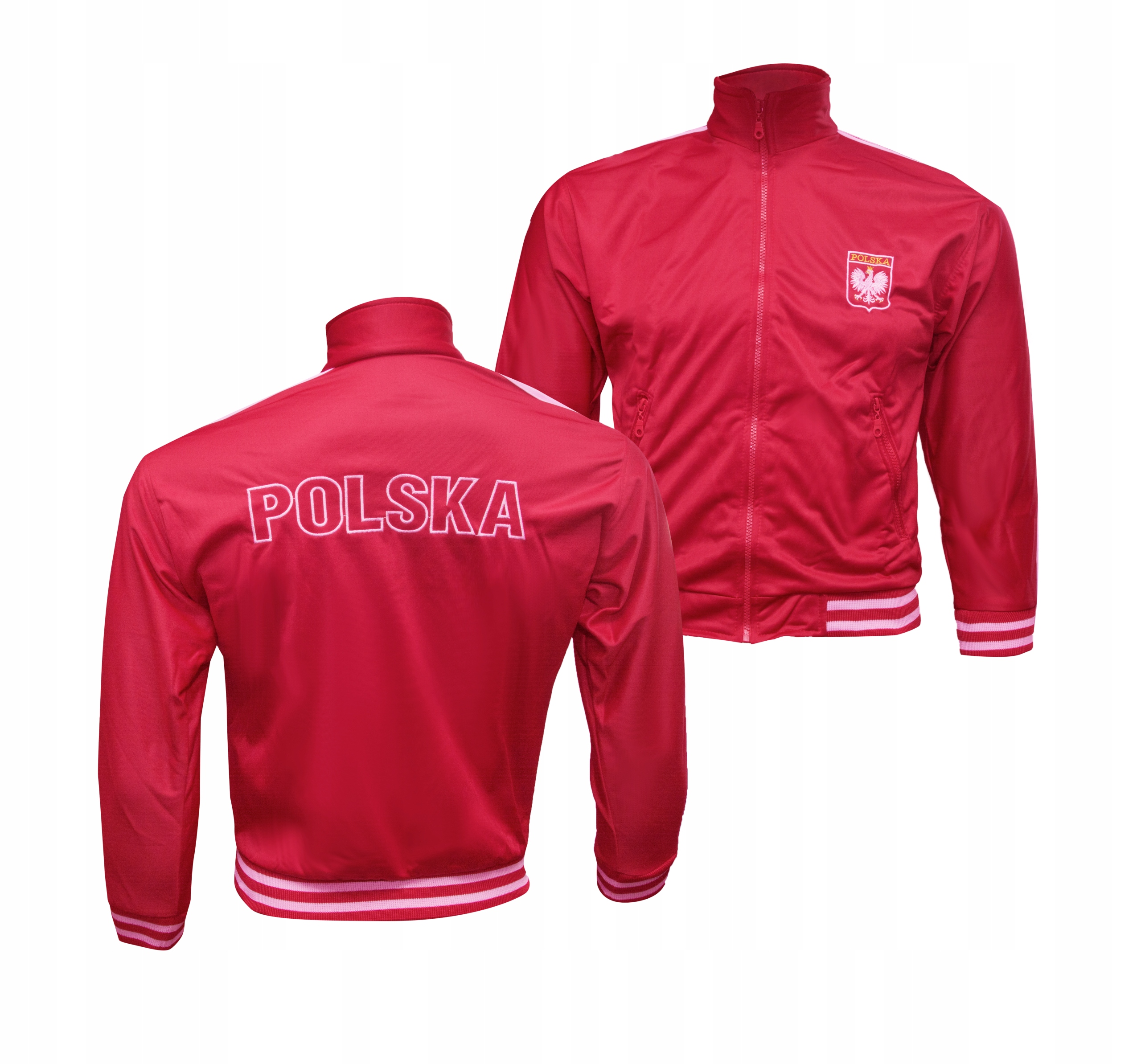 Bluza Dresowa Śliska Kibica Polska Stójka Zamek Haft r. L