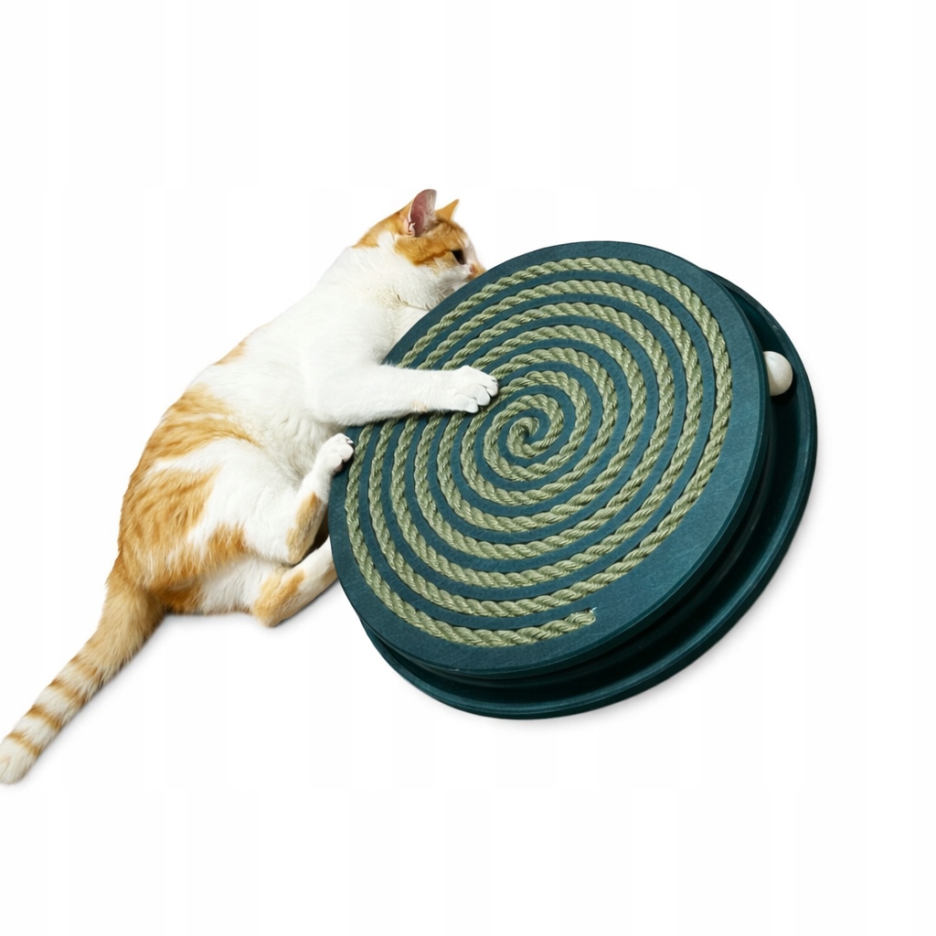 Levně Interaktivní škrabadlo pro kočky, dřevěná hračka s míčem různé barvy