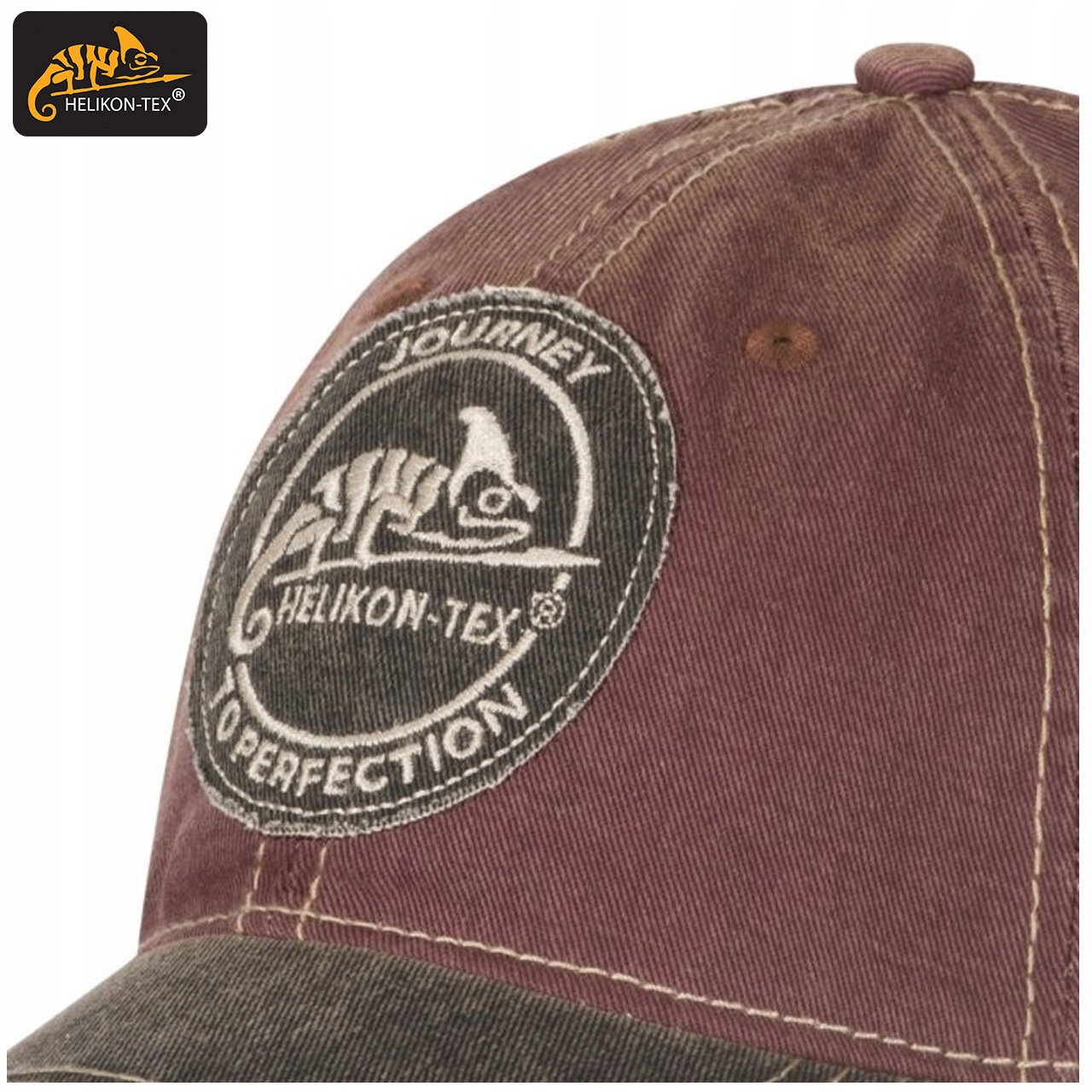 CZAPKA Z DASZKIEM BASEBALL HELIKON SNAPBACK MAROON Kolekcja MILITARIA,OUTDOOR