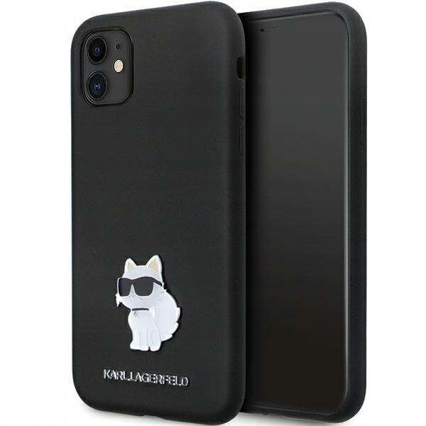 Karl Lagerfeld kryt pro iPhone 11 černý Hc Silicone C Metal Pin