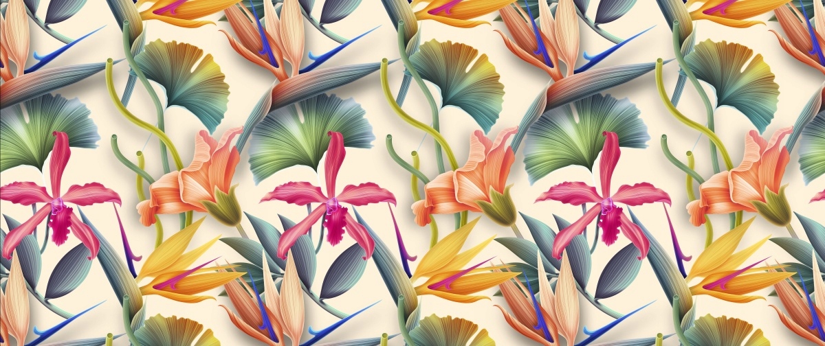 

Fototapeta Flizelinowa Tropikalne kwiaty 250x104