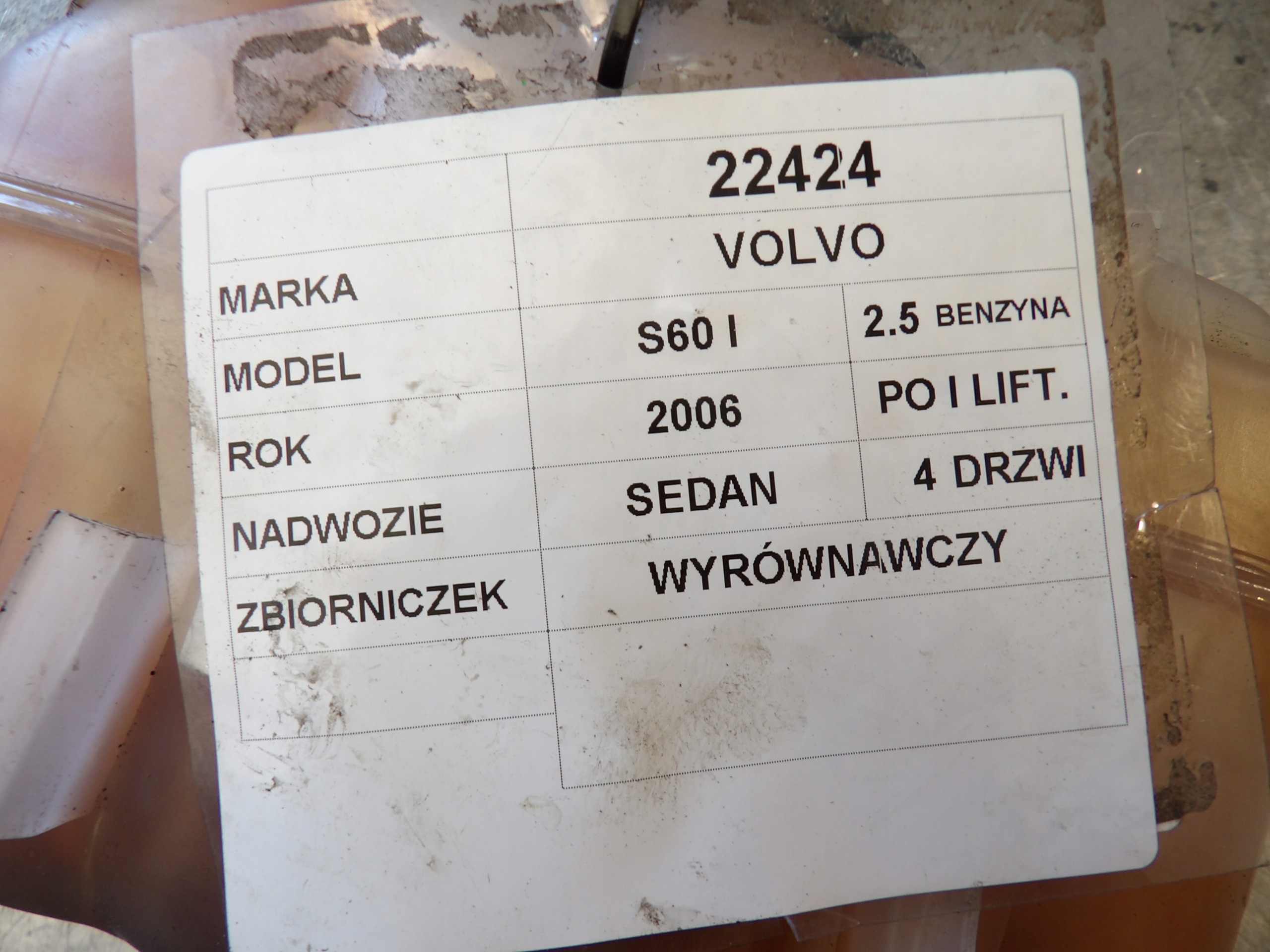 VOLVO S60 - Réservoir eau 006 5330