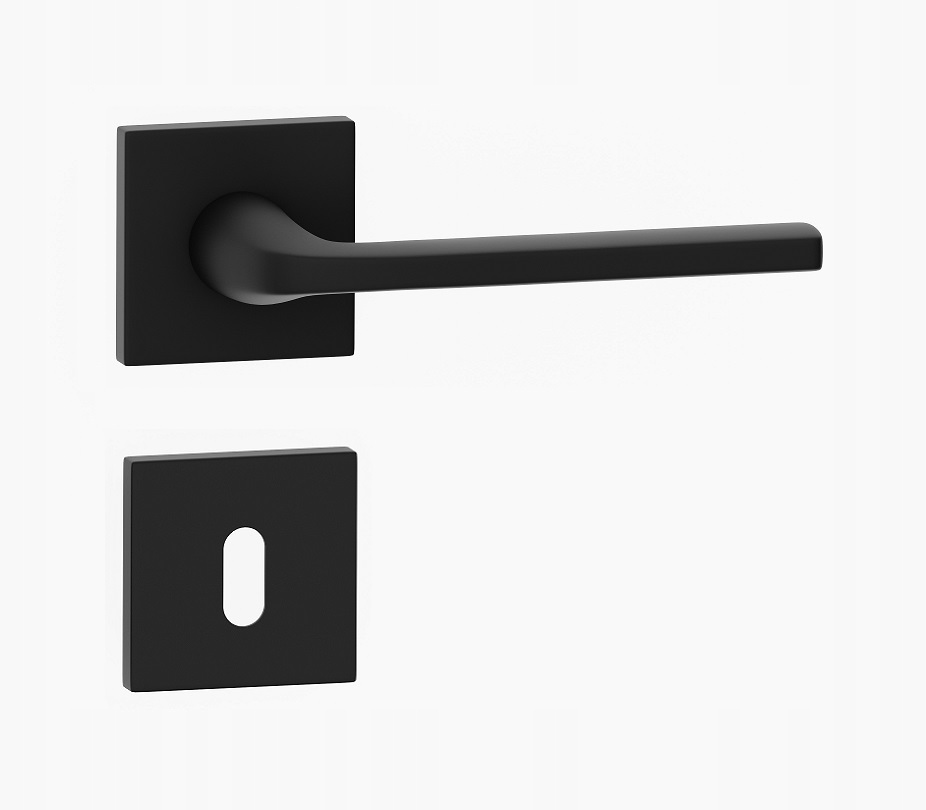 klika na dveře komplet klíč rozety štítek Bella Slin čtvercová černá