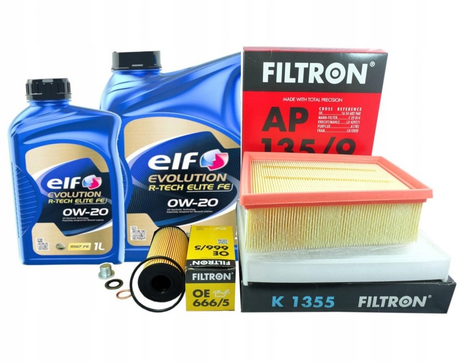 Renault Megane 4 1.8 dCi 2019 – 3x filter Filtron olej 0W20 Elf Elite Fe