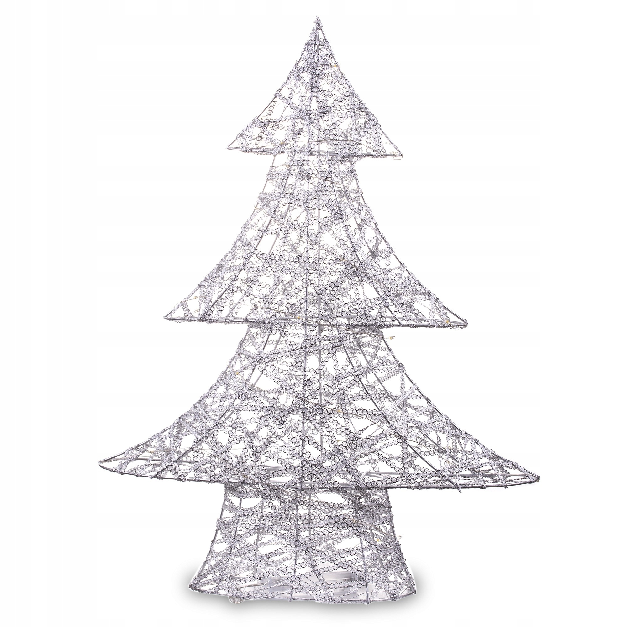 Choinka srebrna drzewko LED ozdoba DEcodomi