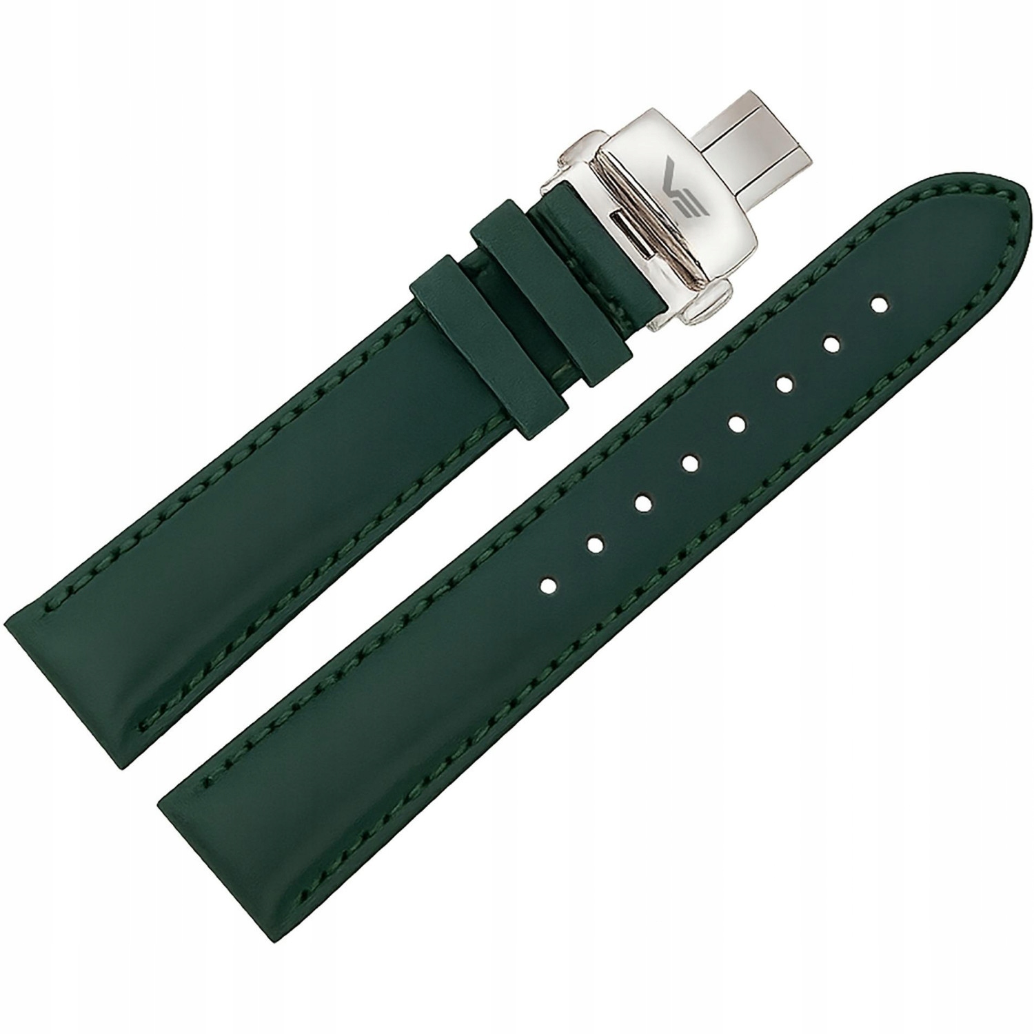 Pásek Vilnele Kůže (E752) zelený ocelový motýlek