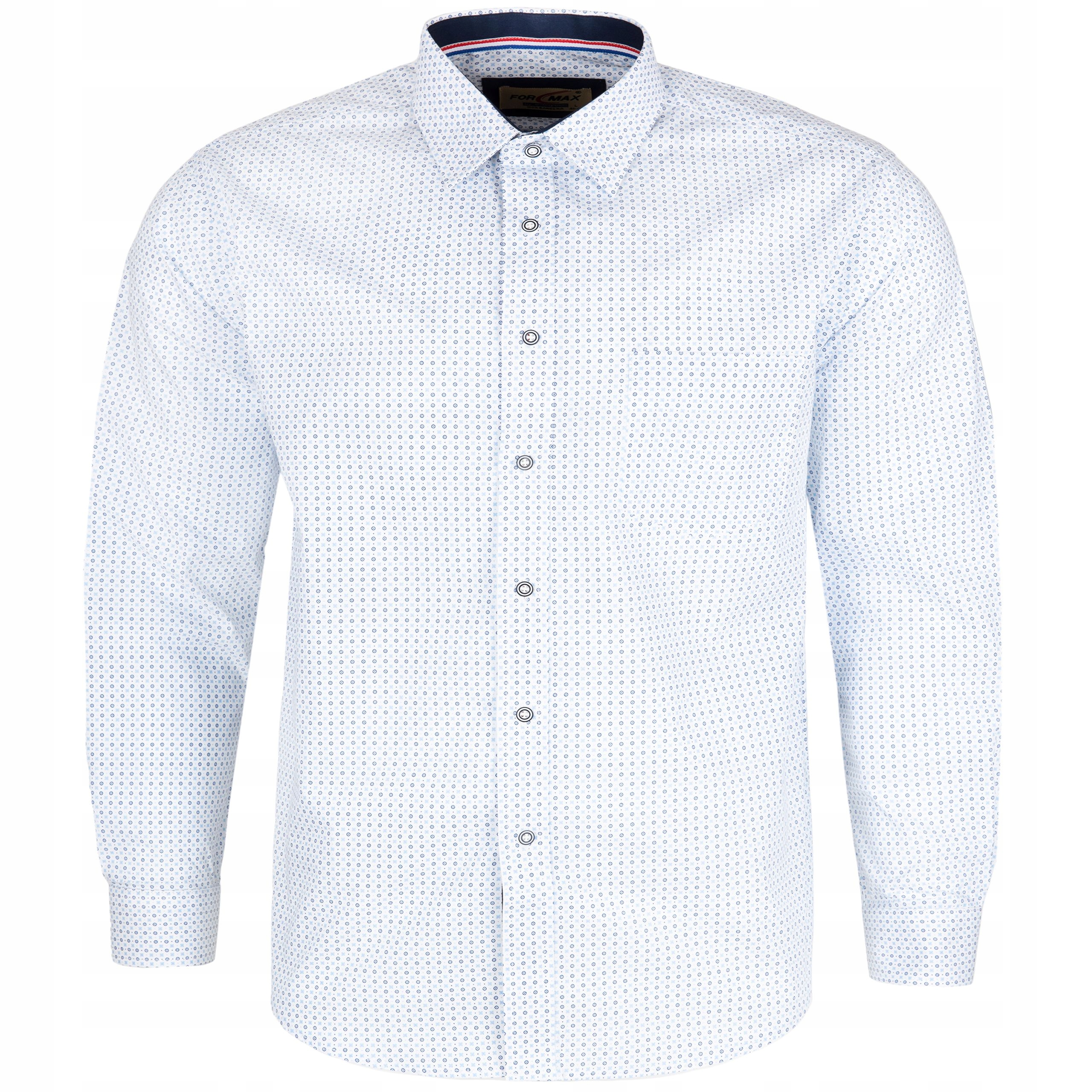 

Duża Koszula Męska Biała We Wzorki 4XL 47/48 FW112