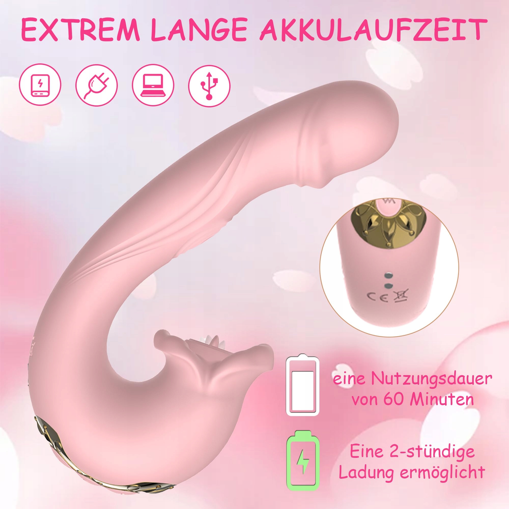 TOUNID Wibrator 3w1 Z 10 Trybami Wibracji I 7 Trybami Języka Dla Kobiet — miniatura 4