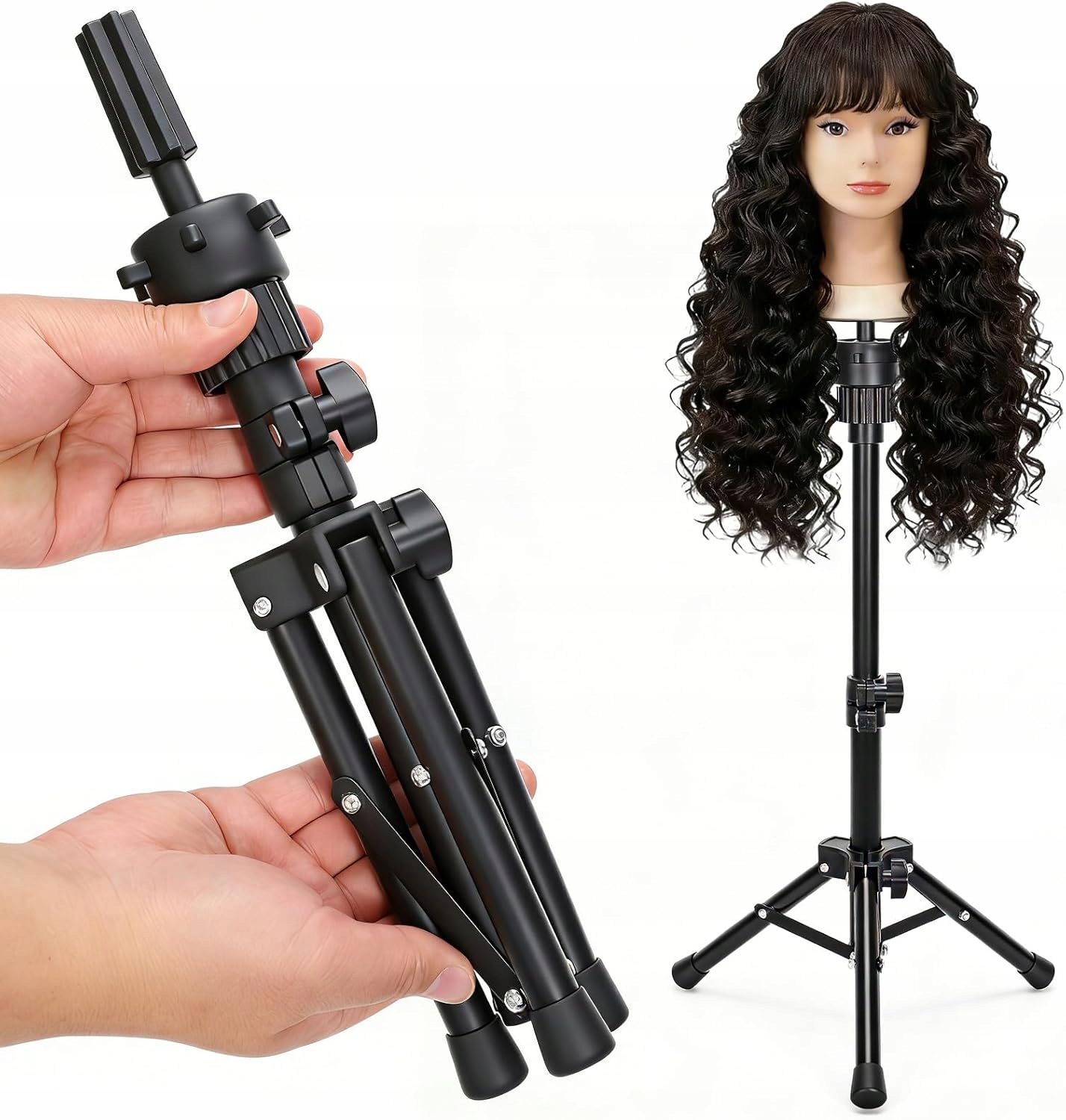 Stojan pro kadeřnický trénink1.6 mStativ pro tréninkovou hlavici Nastavitelný