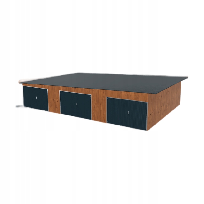 Plechová garáž 11.5x8 m s třípolohovým spádem doleva Zlatý dub