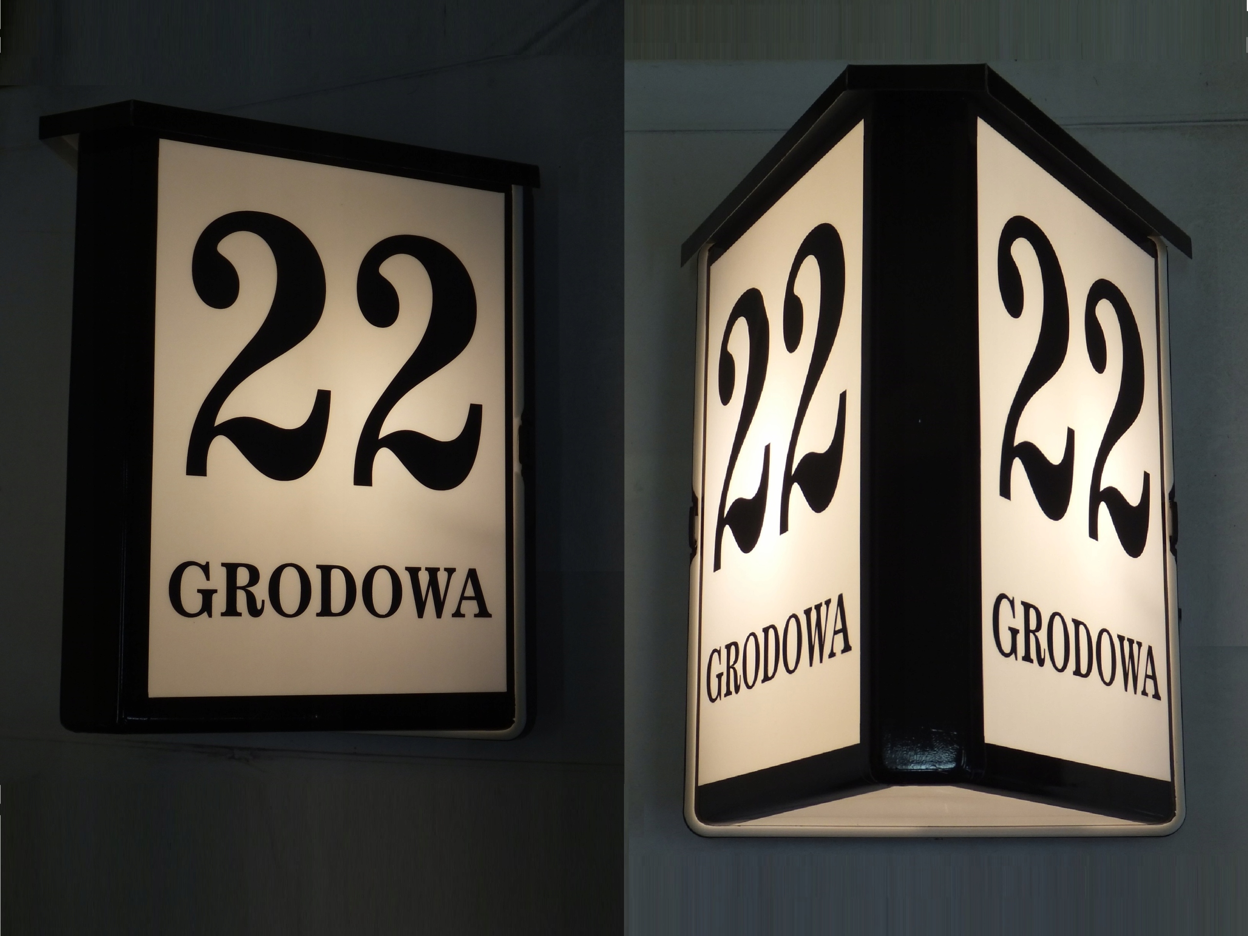 KINKIET PLAFON LATARENKA ŚWIECĄCY NUMER DOMU Długość (cm) 23