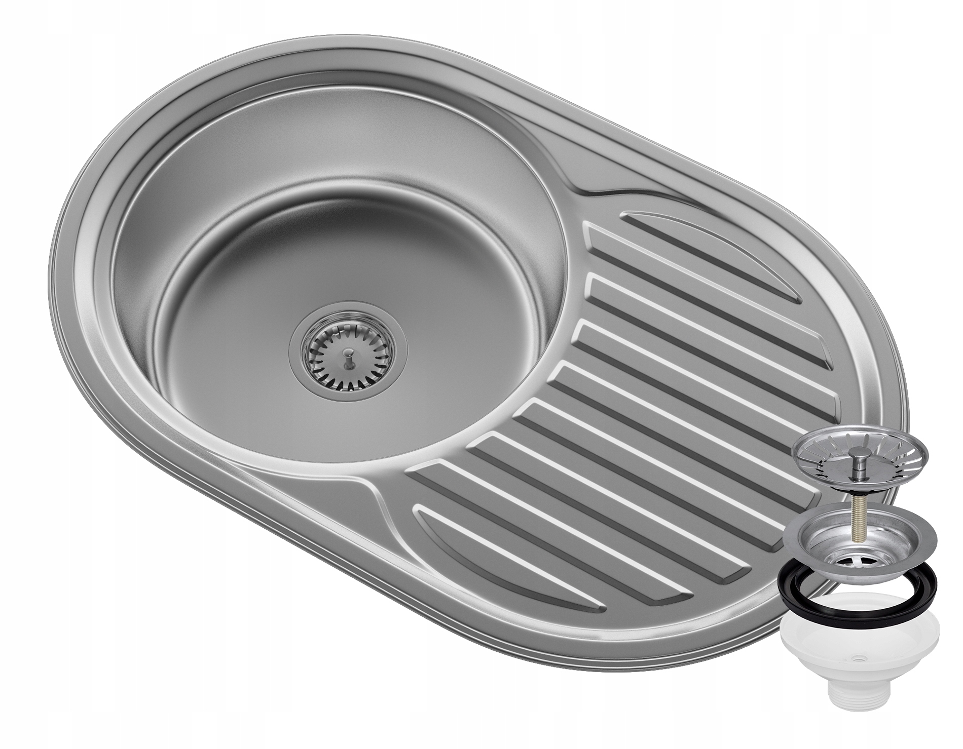 Umývadlo Oceľ Okrúhly Odkvapkávač Satén APULIA77