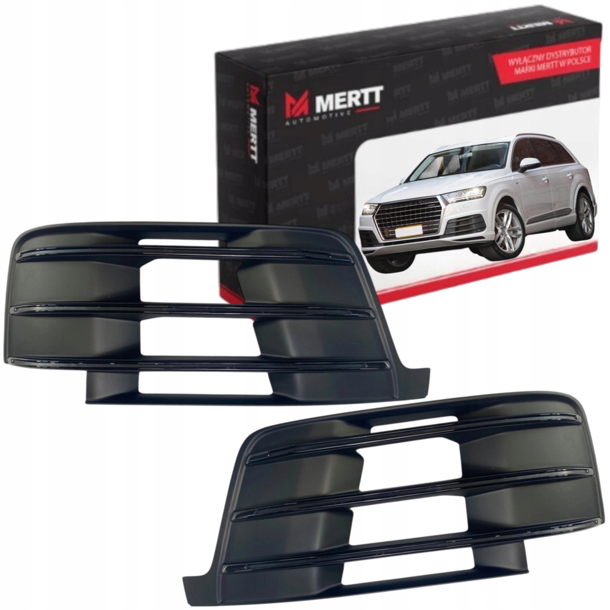 Sada x2 Mřížka Levá Pravá nárazníková atrapa Audi Q7 4M 15-19 S-Line černá