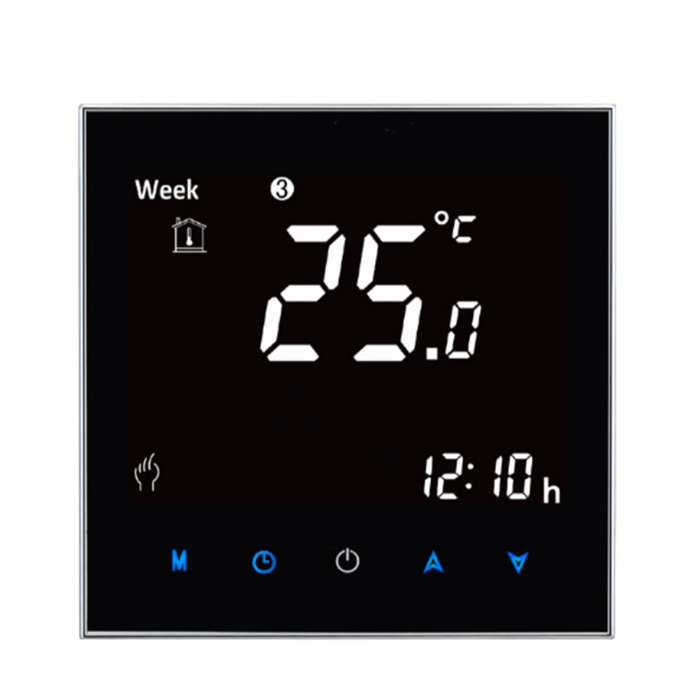 Termostat na elektrické vykurovanie, 16A, Wi-fi, čierny, model 002