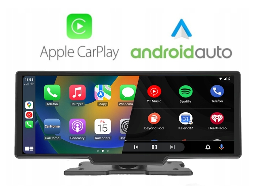 RADIO MONITOR APPLE CARPLAY ANDROID AUTO KAMERA COFANIA WIDEOREJESTRATOR Stan opakowania oryginalne