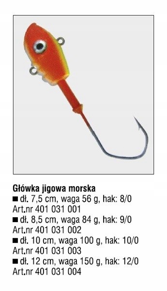 Główka Jigowa Morska 9/0 84g/8,5cm OP.1SZT Seakon