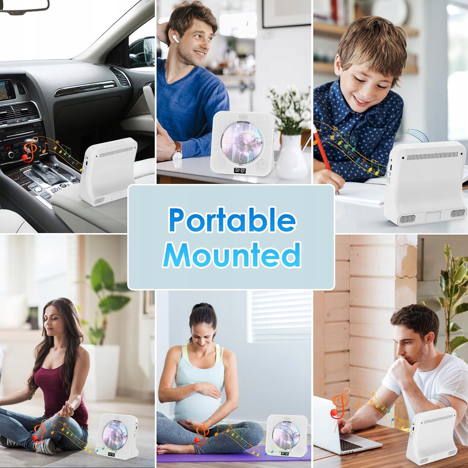 ODTWARZACZ CD BLUETOOTH 5.0 JACK 3.5MM AUX USB RADIO FM KOMPAKTOWY Model LUKA