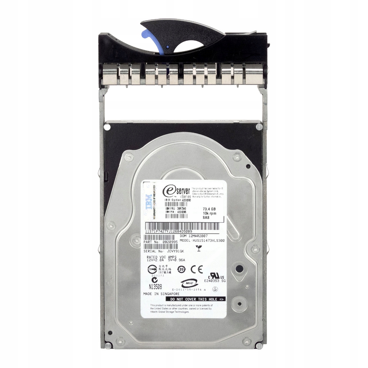 Ibm 39R7340 42D0395 73.4GB 10K 16MB Sas 3.5" HUS151473VLS300 73,4 Gb Sas Hdd, 10 000 ot./min, 3,5 palce