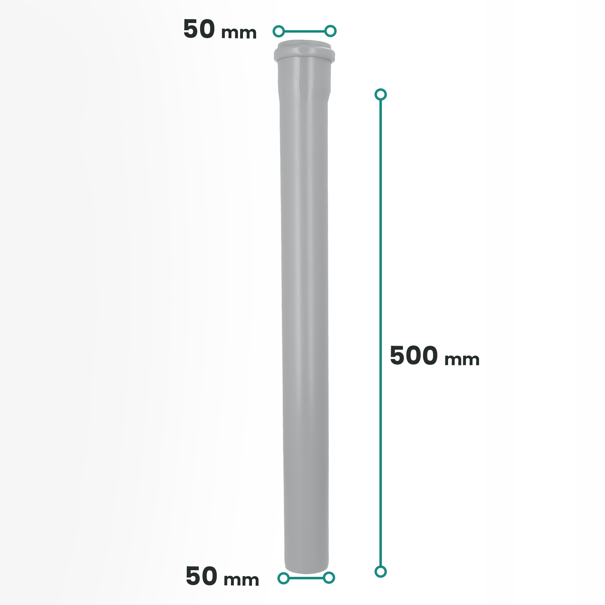 RURA KANALIZACYJNA 50x500 MM PCV PP ODPŁYWOWA WODY WEWNĘTRZNA KANALIZACJA Średnica 50 mm