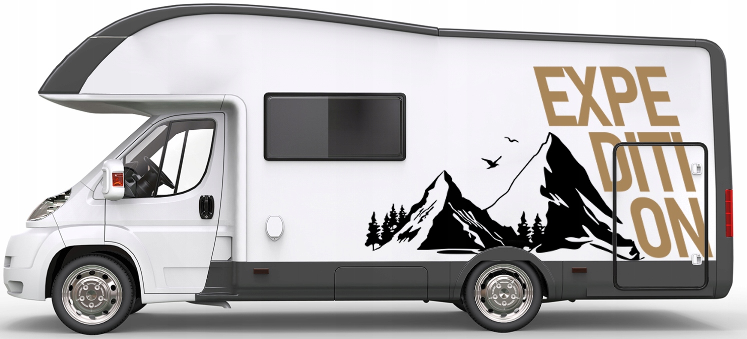 2x NAKLEJKA Grafika na kamper przyczepę EXPEDITION GÓRY MOUNTAINS 90x161 Długość (cm) 161 cm