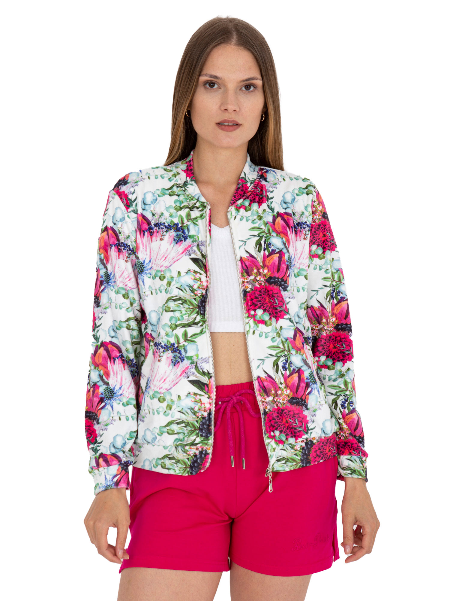 

Welurowa Bluza damska typu bomberka L/XL