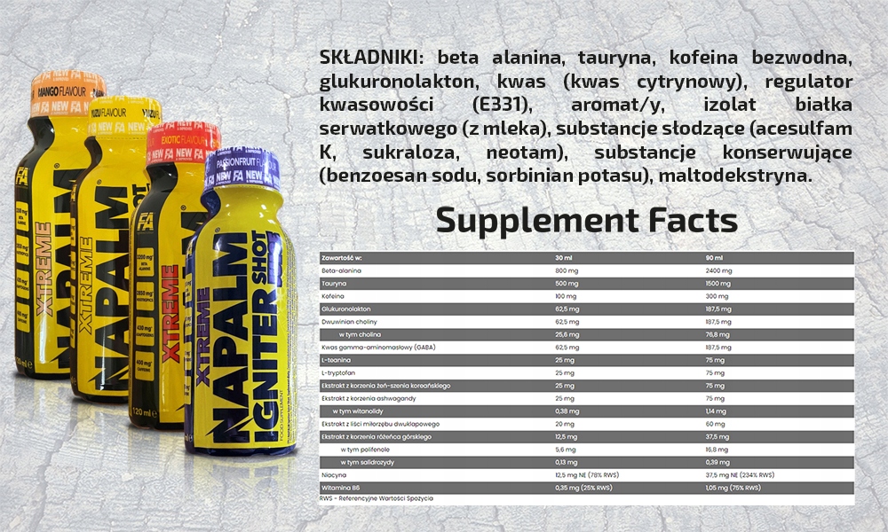 NAPALM IGNITER JUICE SHOT ZESTAW 12 sztuk po 120ml PRZEDTRENINGÓWKA — 8