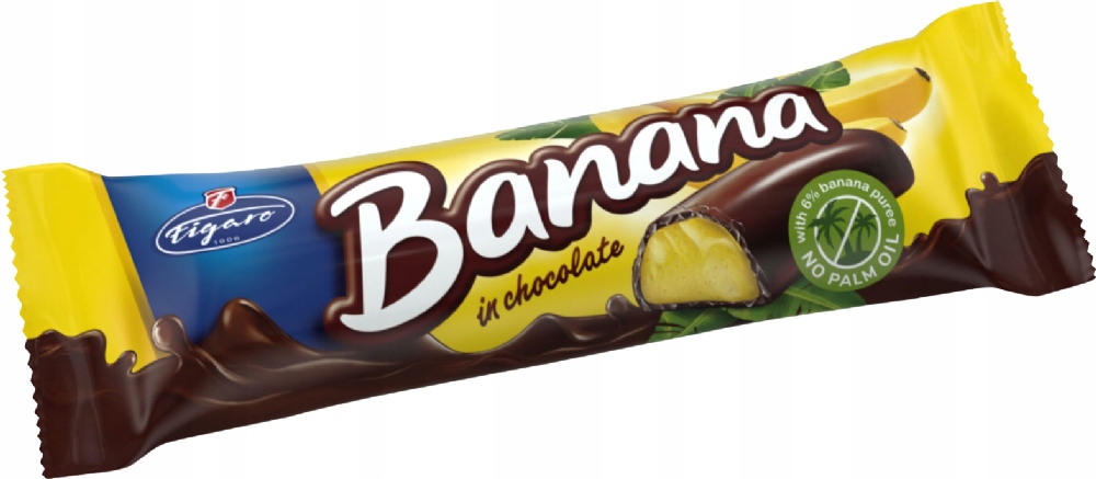 Levně Sada Tyčinka Figaro Pěnový banán v čokoládě bez lepku 25 g 35 ks
