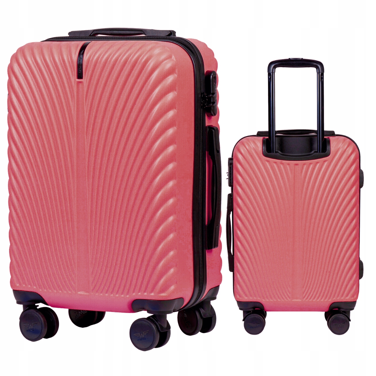 Kabinový cestovní kufr Růžový Abs 4 kolečka, kódový zámek 20" Wings