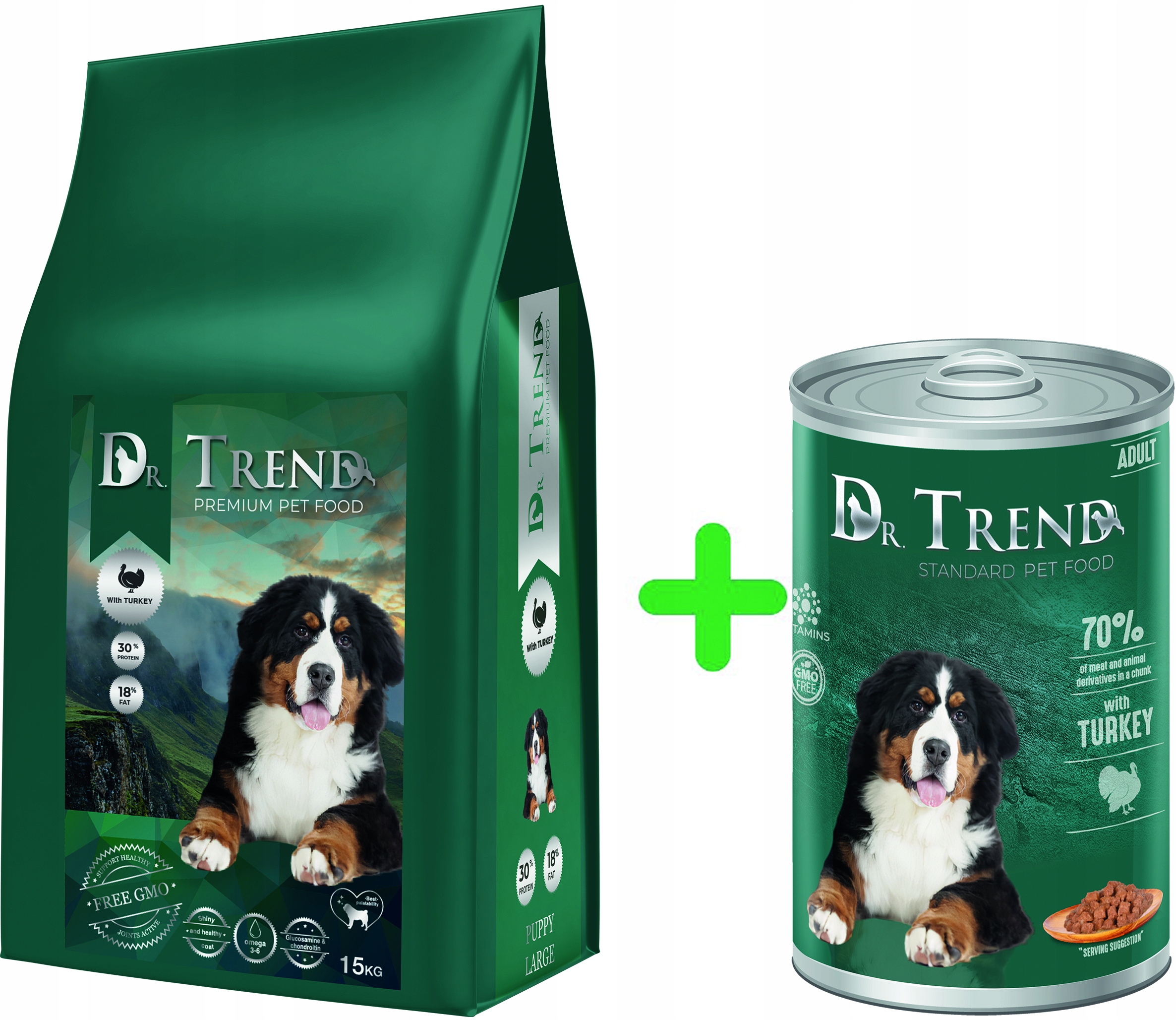 Levně Dr. Trend Premium suché krmivo pro štěňata velkých plemen 15 kg Dárek