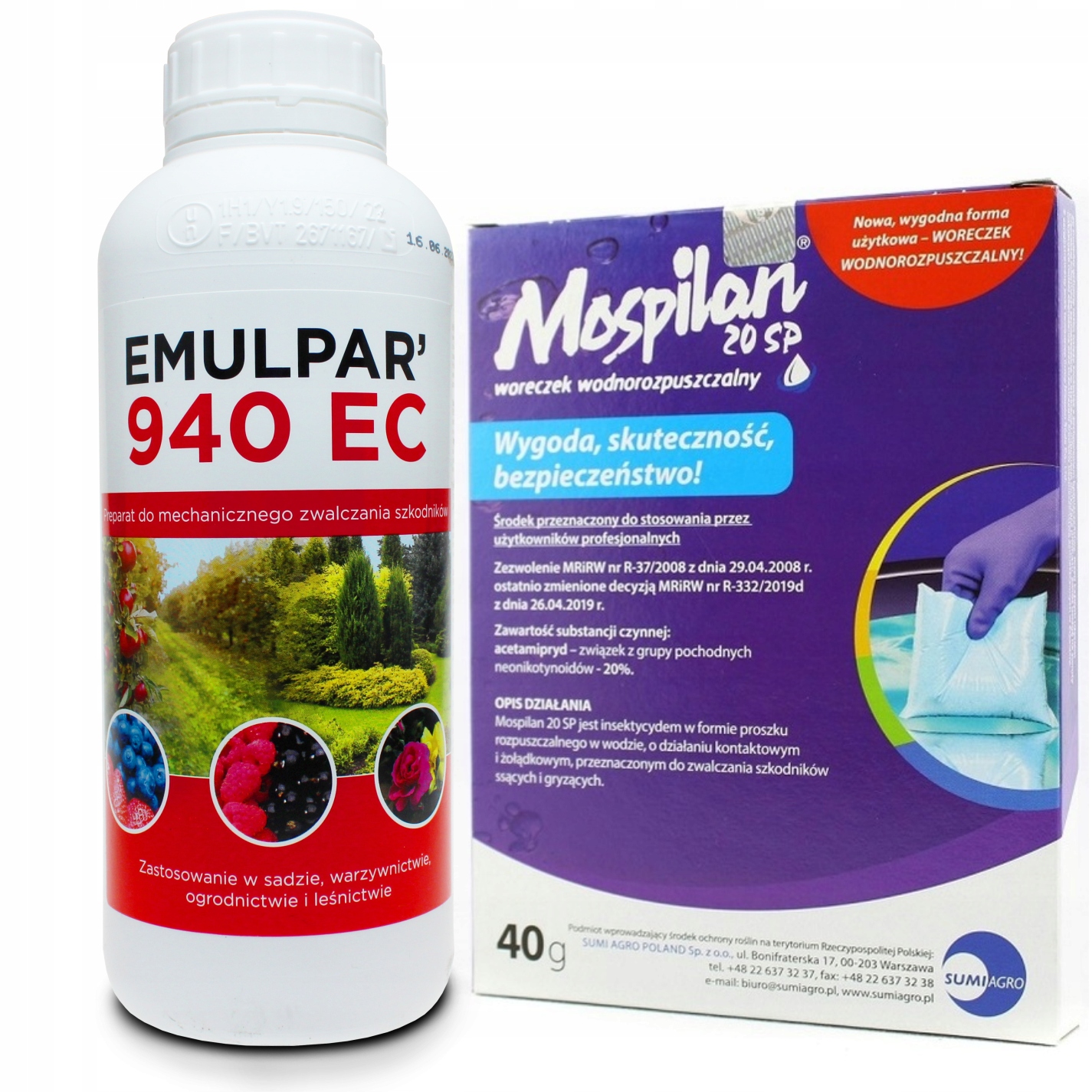 Zestaw 2W1 Emulpar 940 Ec 1L Mospilan 20 Sp 40G Środek Oprysk Owadobójczy