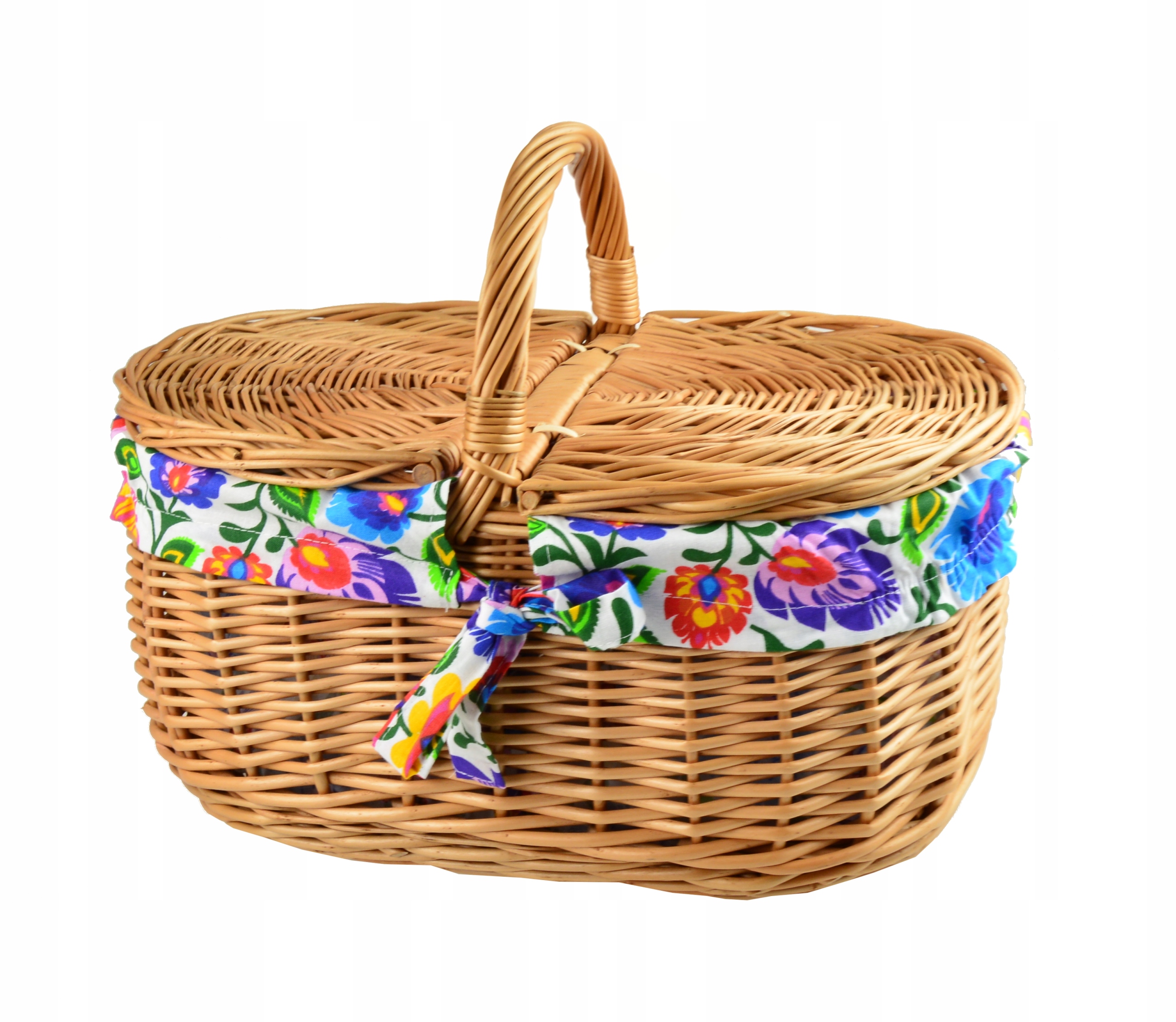KOSZYK NA PIKNIK wiklinowy kosz PIKNIKOWY roz. XXL Materiał wiklina
