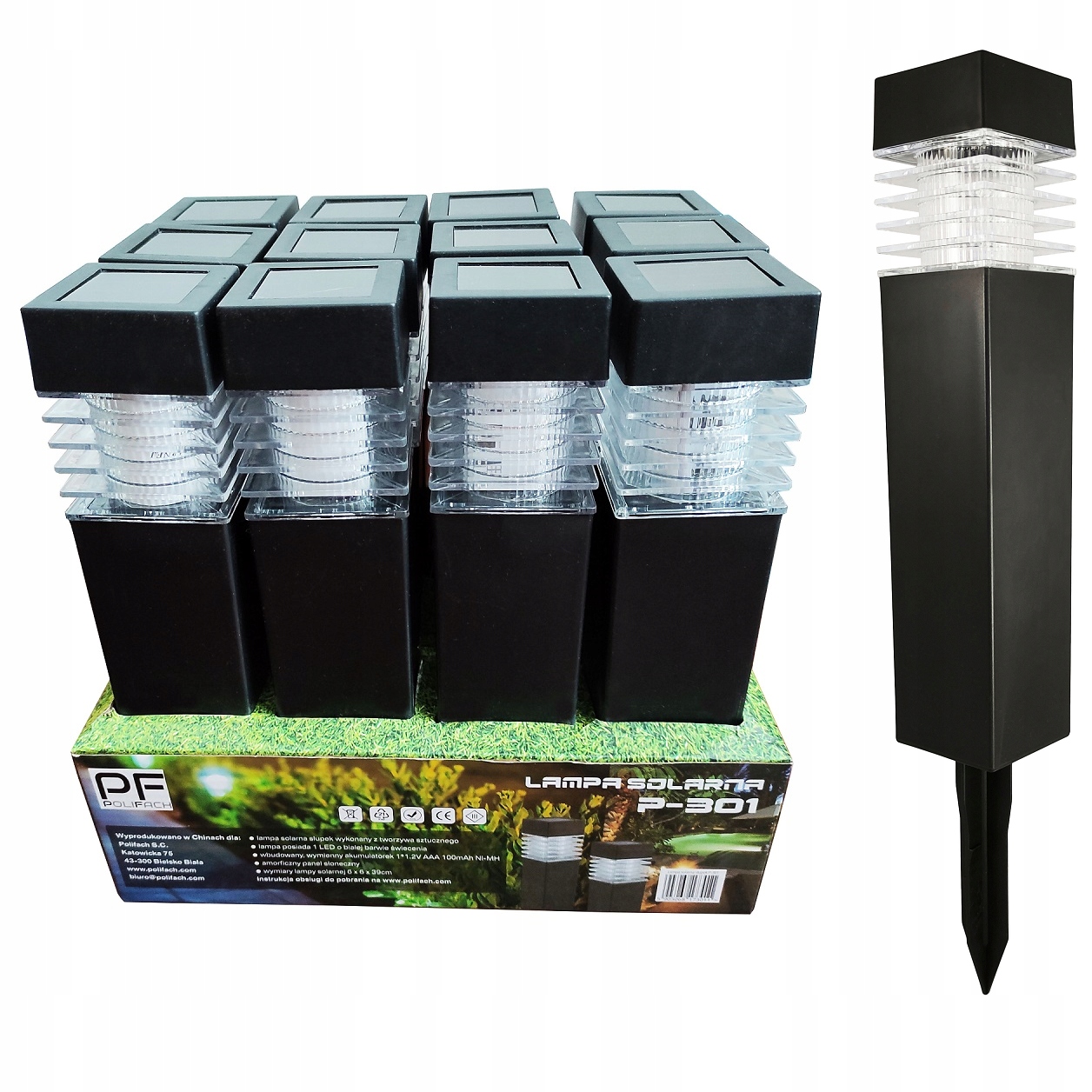

Lampa Ogrodowa Czarny Słupek Solarny Led 12 sztuk