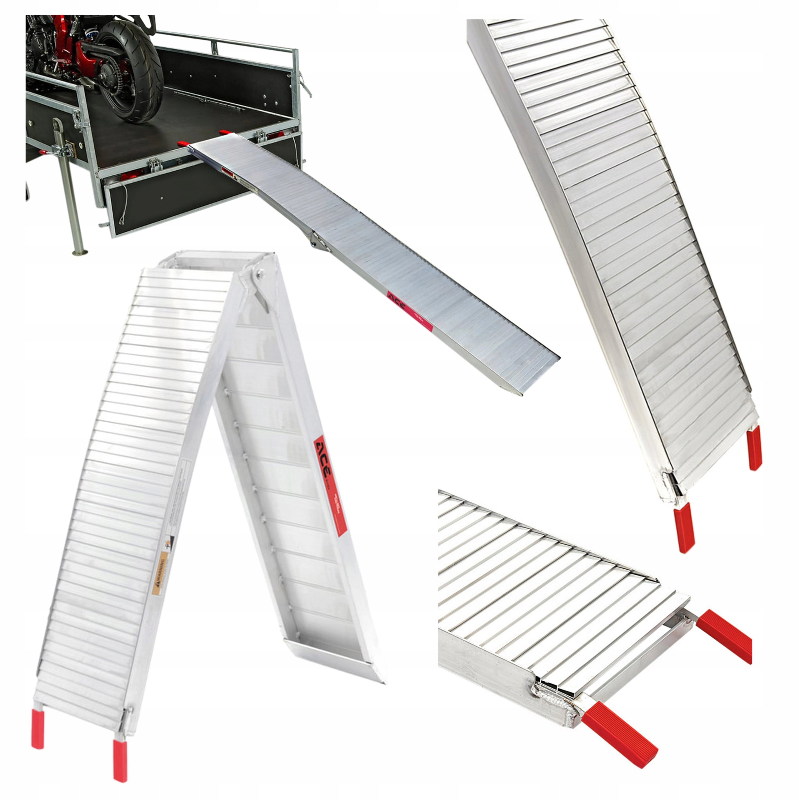 Nájazdová Rampa Skladacia Aluminiová Motocyklová 220CM x 28CM 340KG