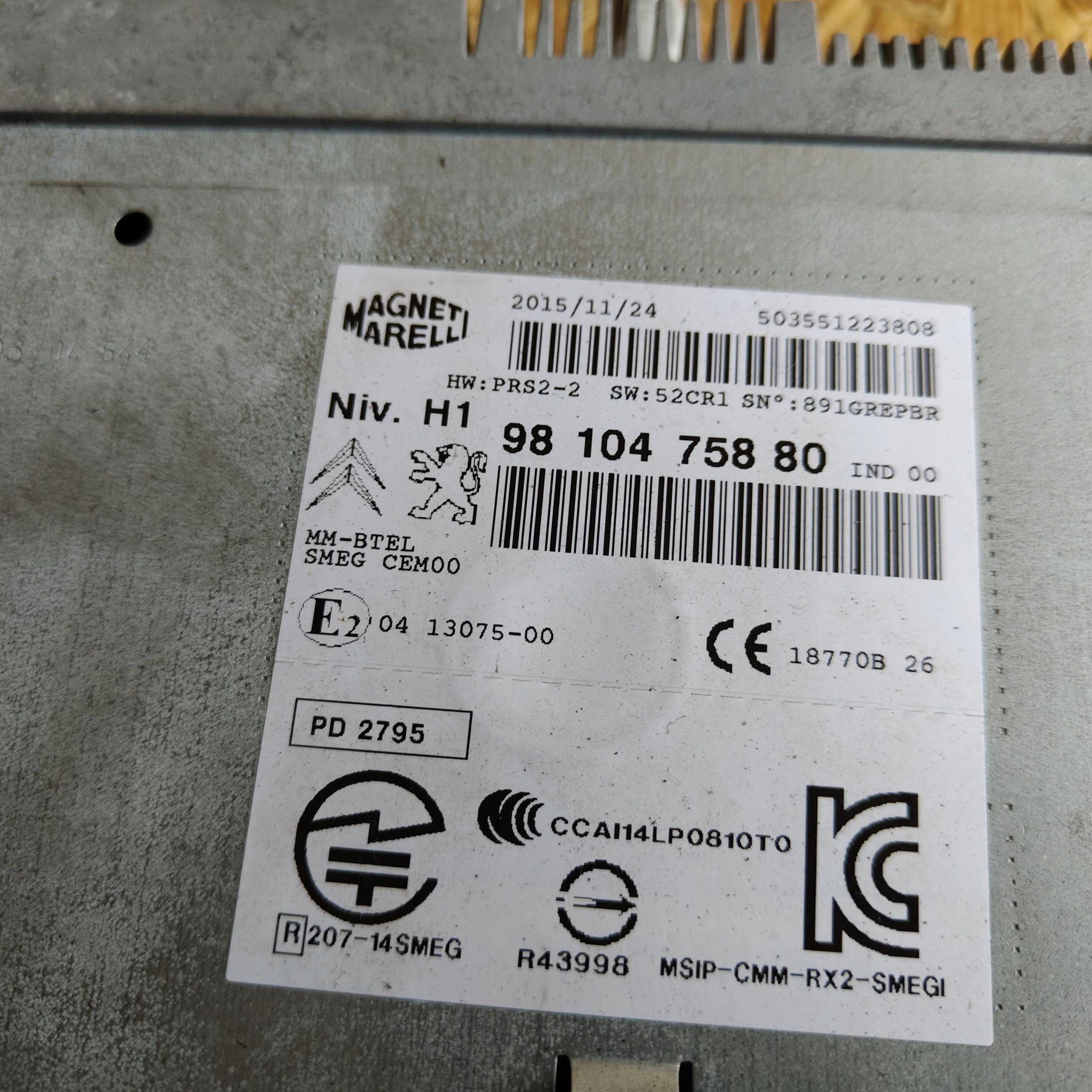 Stacja multimedialna Peugeot 508 9810475880