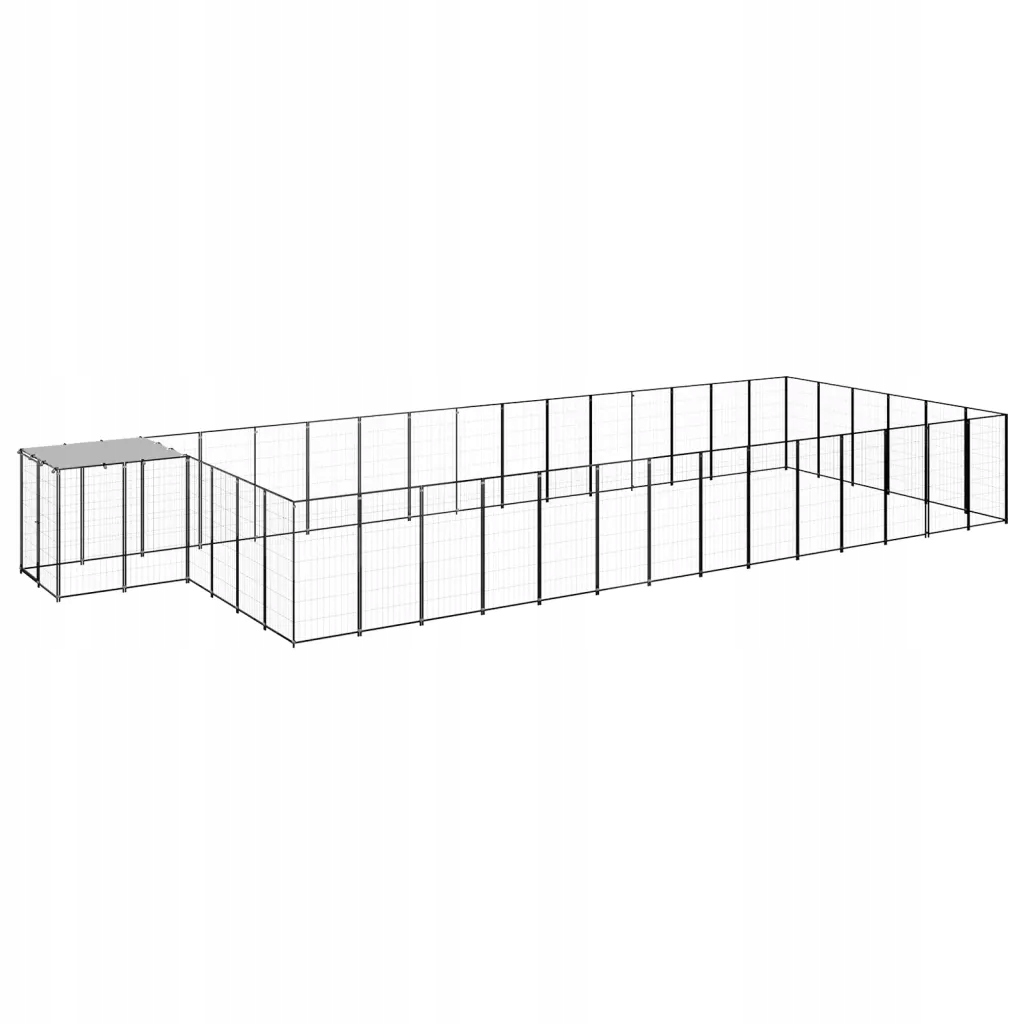 Levně Kotec pro psa, černá, 22,62 m², ocelová